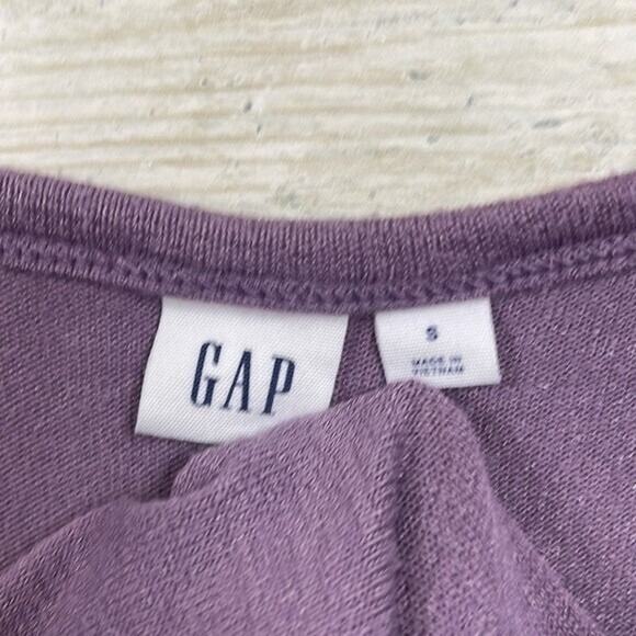 GAP Softspun Stretchy V Neck Top Purple Longline Casual Comfort Womens Small - Picture 5 of 6